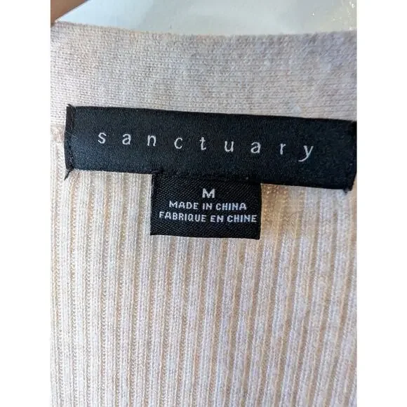 Sanctuary Ribbed Maxi Cardigan Duster Button Front Oatmeal Cream Medium - Picture 5 of 10